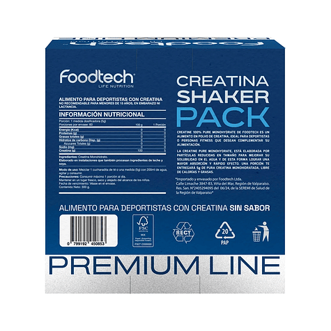 🧬 Pack Creatina 100% Monohydrate 300 g + Shaker | Foodtech 3