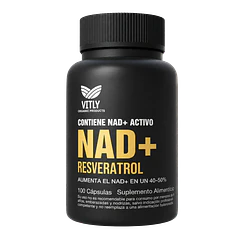 NAD+ Nicotinamide Resveratrol 100 cápsulas de Nutrimax - suplementos original en Chile - presentación de 1 frasco