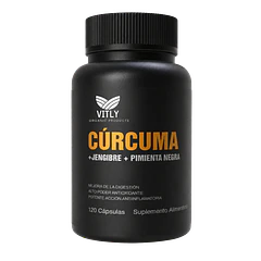 Cúrcuma + Jengibre + Pimienta Negra – Antiinflamatorio Natural | 120 Cápsulas Sin Sabor de Nutrimax - suplementos original en Chile - presentación de 1 frasco