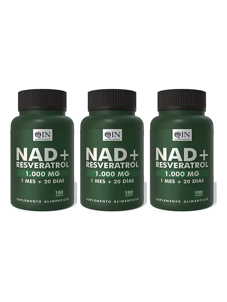 X3 Nad + Nicotinamide Resveratrol Premium 1000mg Qin — 300 cápsulas 1