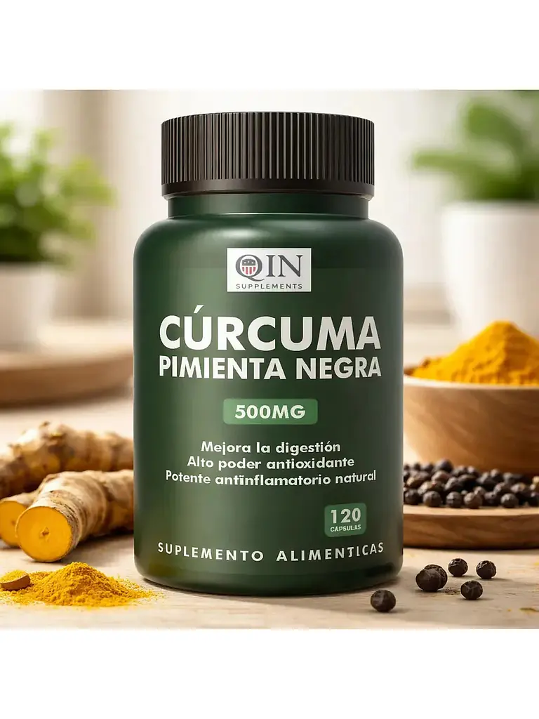 Cúrcuma Pimienta Negra Qin Supplements — 120 cápsulas 2
