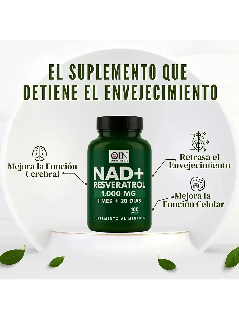 Nad+ 1000mg Nicotinamide Antienvejecimiento Blanco — 60 cápsulas 3