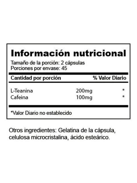 L-teanina + Cafeína Premium Pack x2 — 180 cápsulas