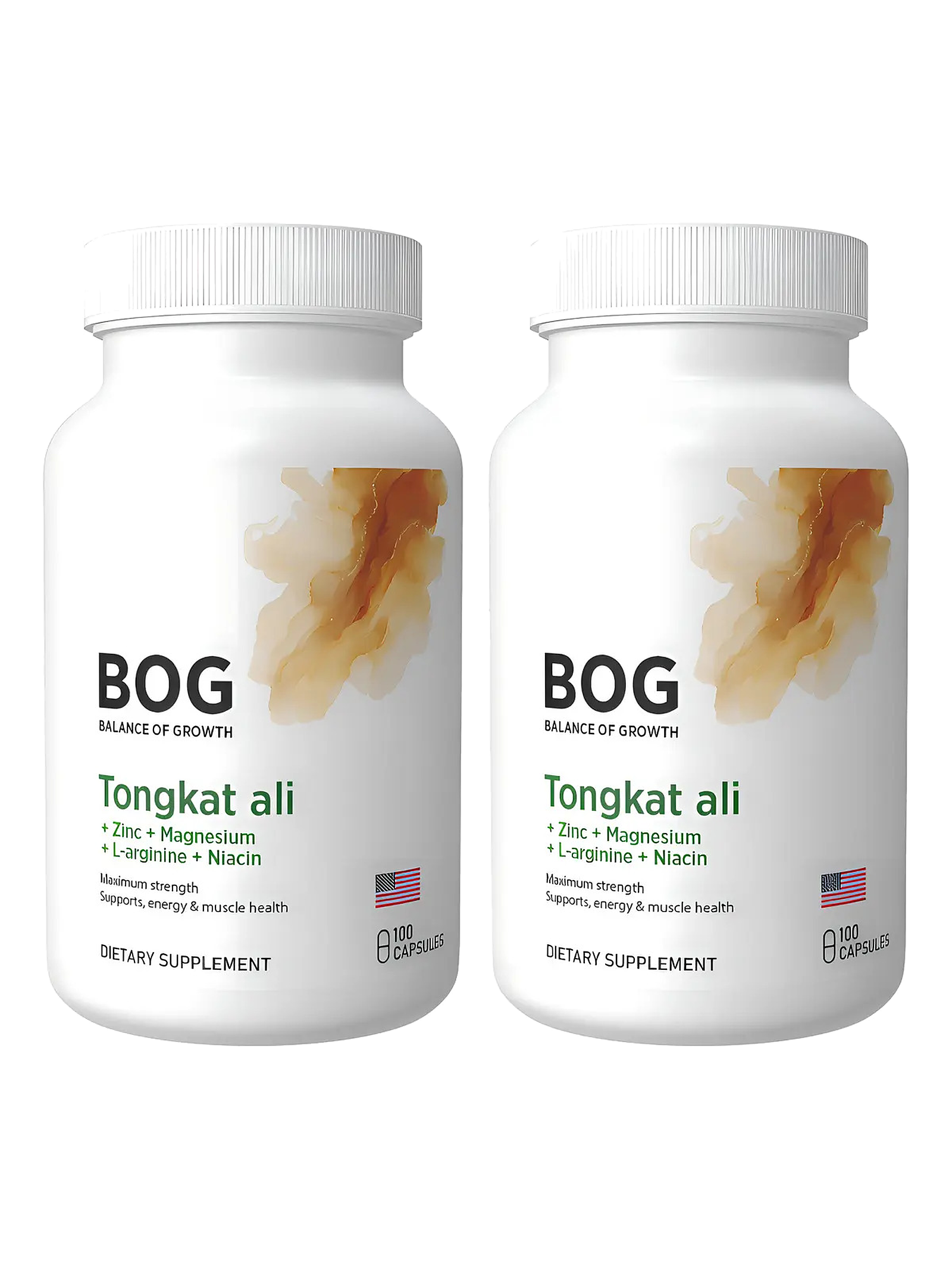 X2 Tongkat Ali + Zinc + Magnesio + L-arginina + Niacina — 200 cápsulas