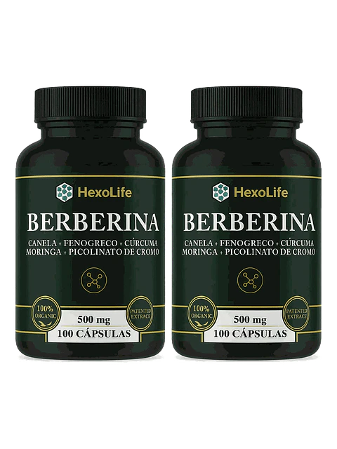 Berberina 500mg 2 Frascos — 100 cápsulas