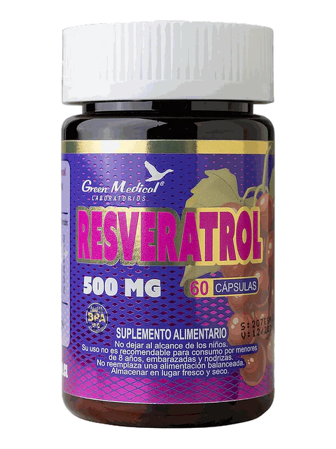 Resveratrol Antioxidante 500mg Green Medical — 60 cápsulas