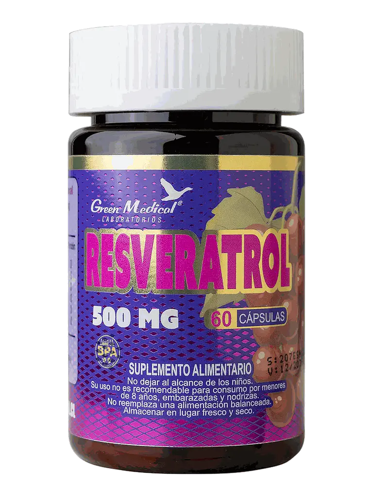 Resveratrol Antioxidante 500mg Green Medical — 60 cápsulas 1