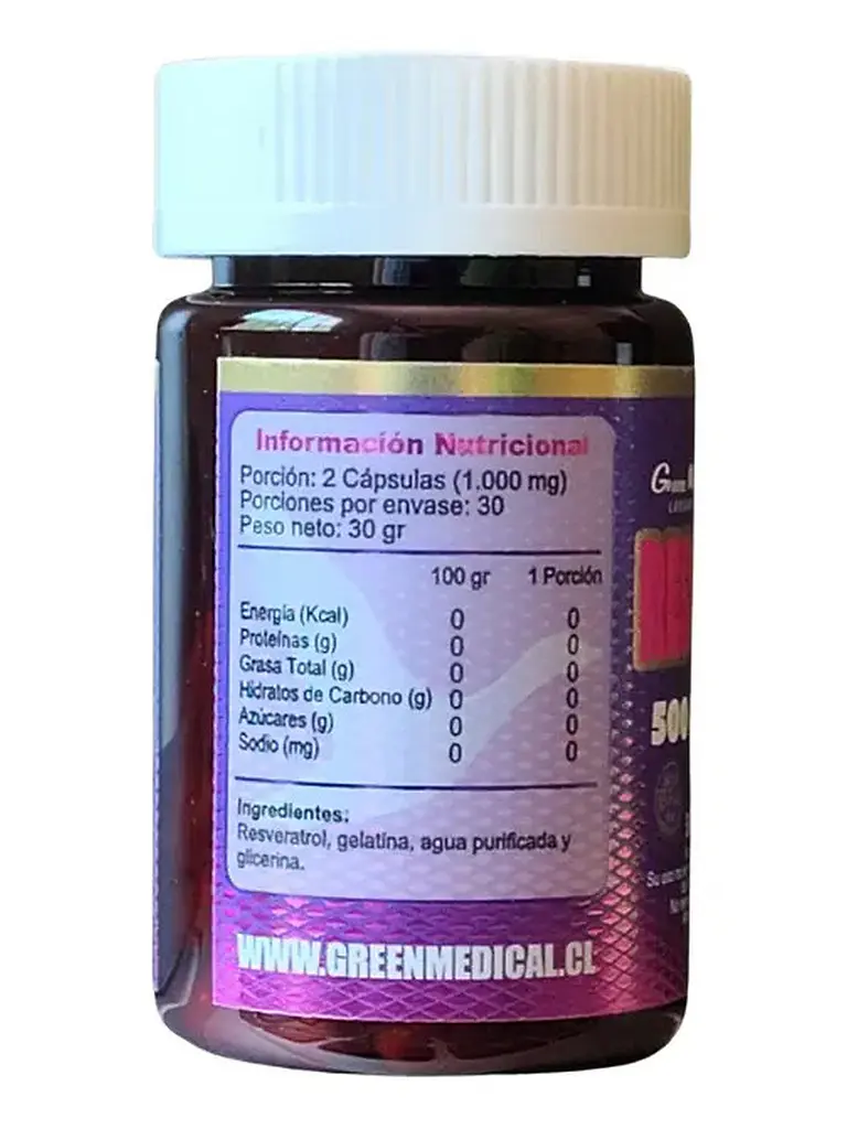 Resveratrol Antioxidante 500mg Green Medical — 60 cápsulas 3