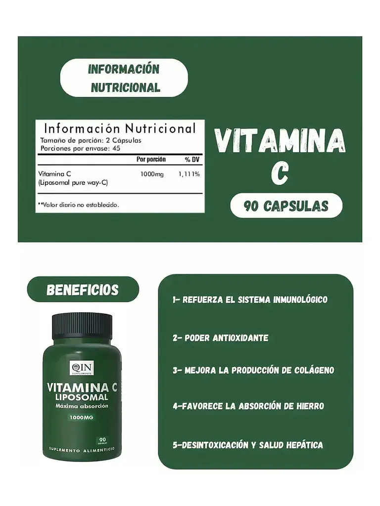 Vitamina C Liposomal 1000 Mg Máxima Absorción — 90 cápsulas 4