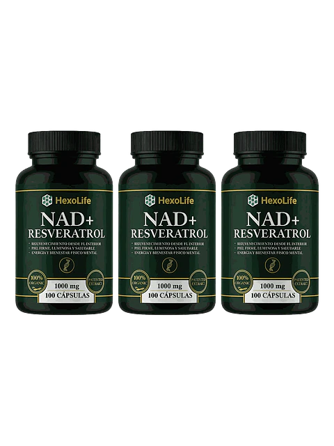 X3 Nad+ Resveratrol 1000mg Nutritional — 300 cápsulas
