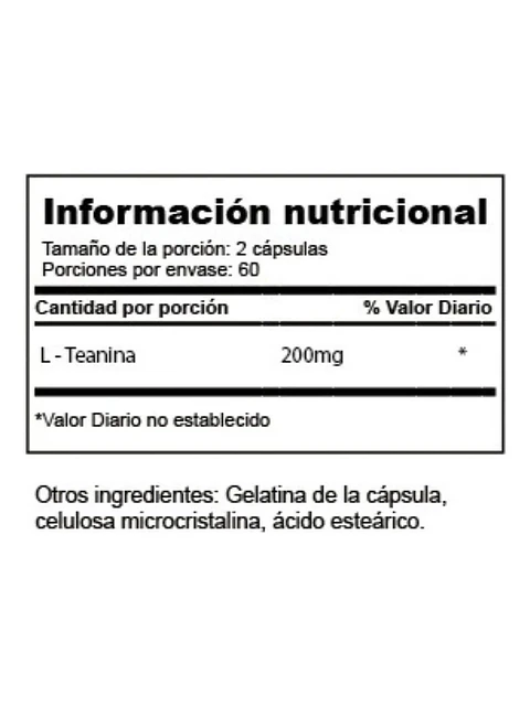 L-Theanine 200mg Pack x2 para Estrés y Concentración — 240 cápsulas