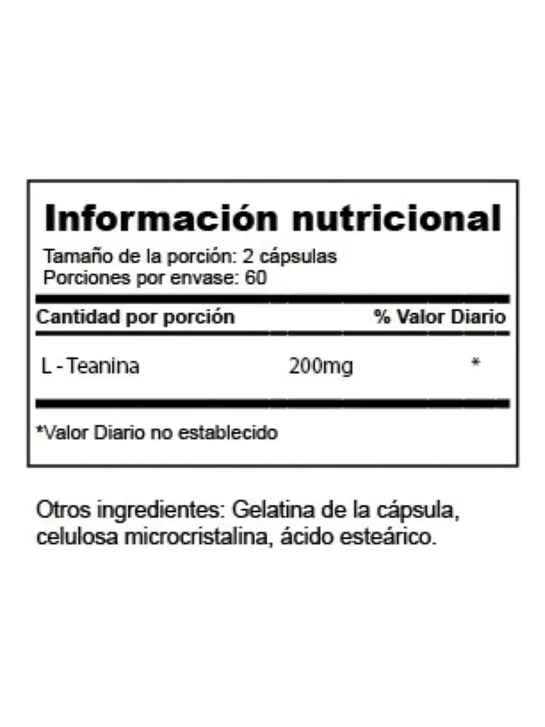 L-Theanine 200mg Pack x2 para Estrés y Concentración — 240 cápsulas 2