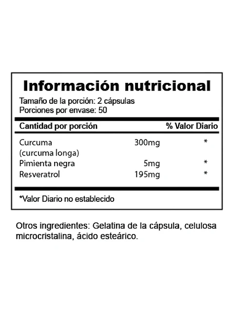 X2 Cúrcuma + Pimienta + Resveratrol Premium 500mg — 200 cápsulas