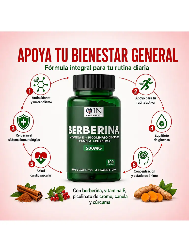 X2 Berberina 500mg Berberine Qin Supplements — 200 cápsulas 3