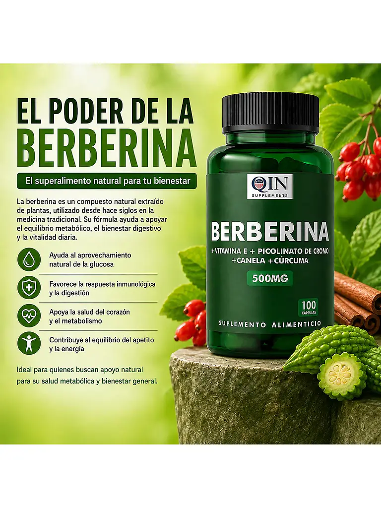 X2 Berberina 500mg Berberine Qin Supplements — 200 cápsulas 4