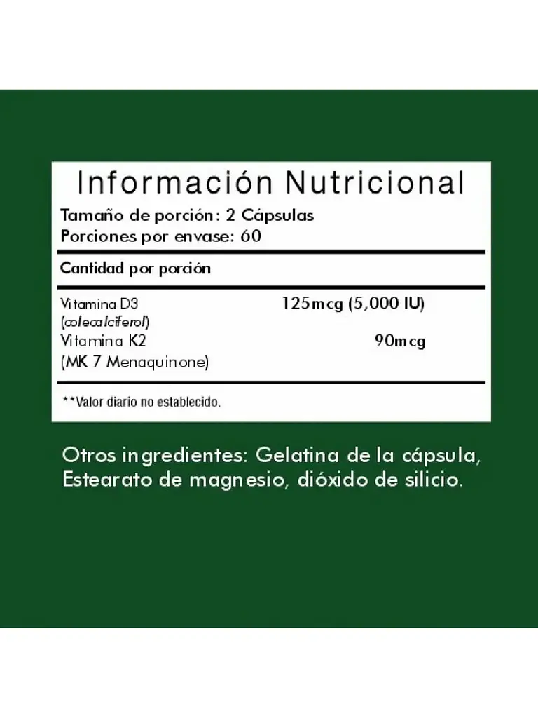 Vitamina K2+d3 Premium Qin Supplements — 120 cápsulas 5