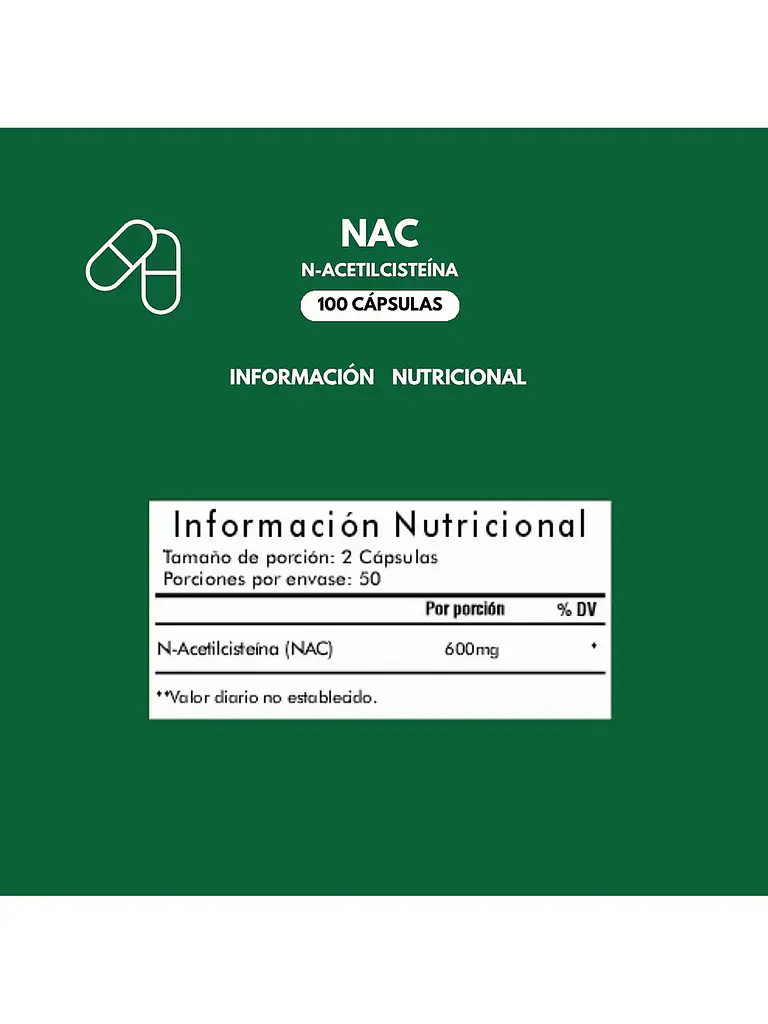 Nac N-acetilcisteína 600mg — 100 cápsulas 5