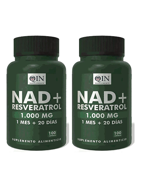 X2 Nad+ Nicotinamide Antienvejecimiento 1000mg — 200 cápsulas