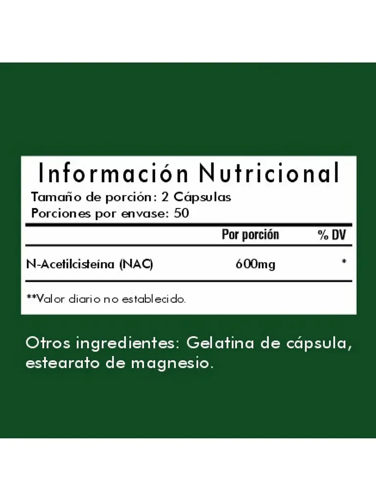 Nac N-acetilcisteína 600mg — 100 cápsulas 6