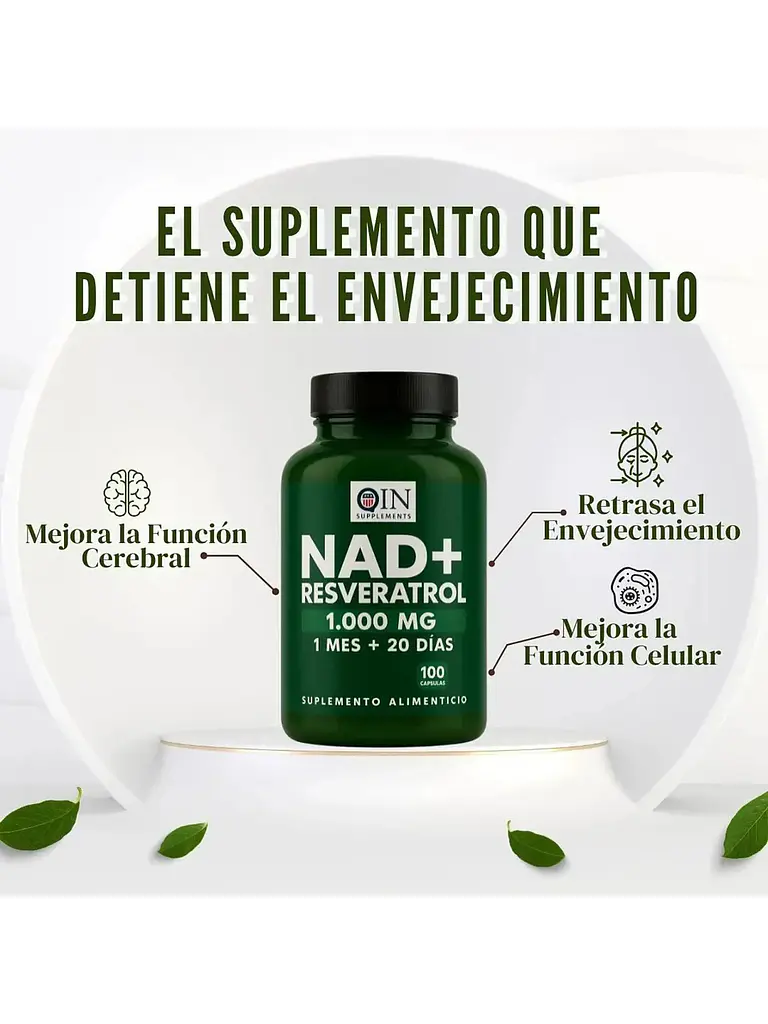 X2 Nad+ Nicotinamide Antienvejecimiento 1000mg — 200 cápsulas 3