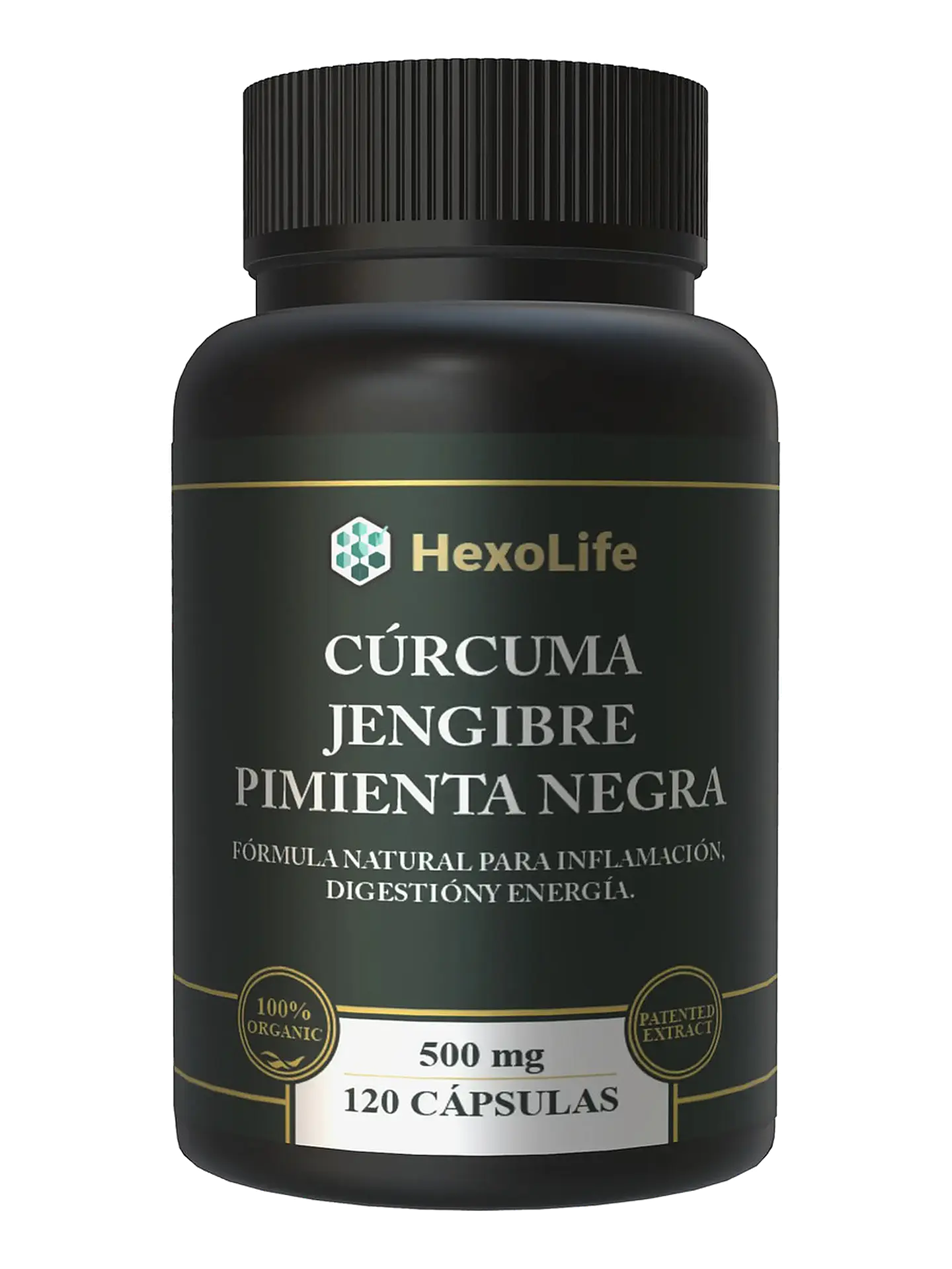 Cúrcuma + Jengibre + Pimienta Negra Premium — 120 cápsulas 1