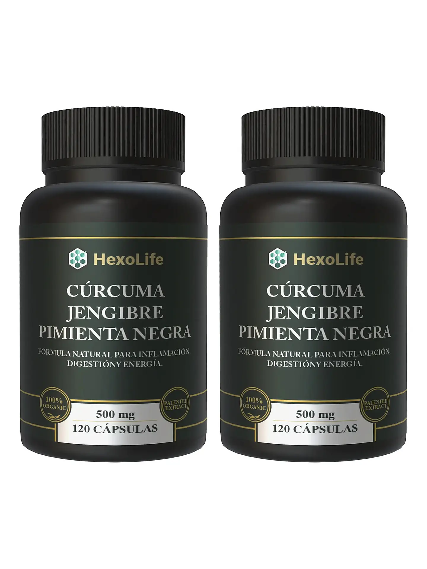 Cúrcuma + Jengibre + Pimienta Negra Premium — 120 cápsulas 4