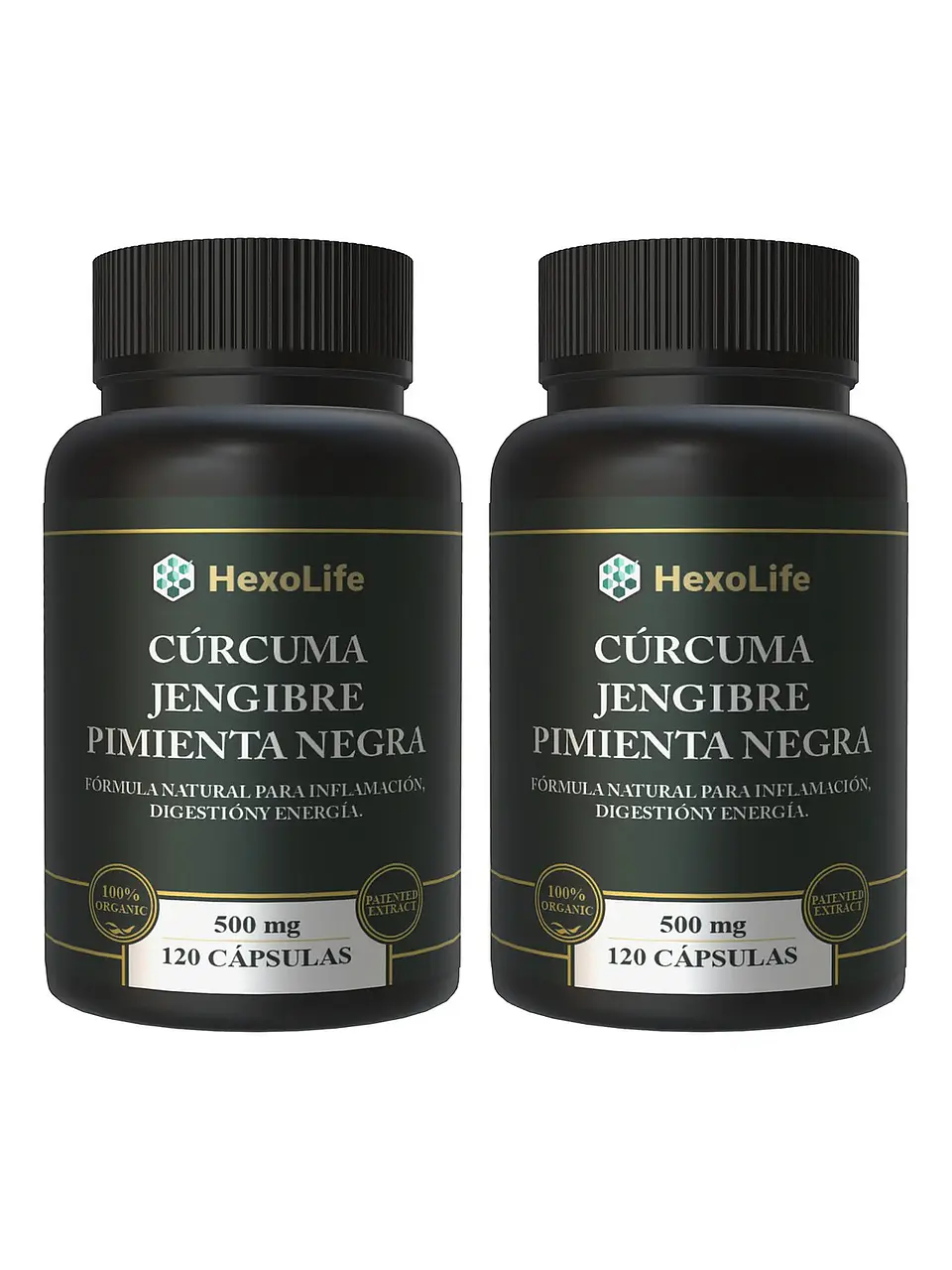 Cúrcuma + Jengibre + Pimienta Negra Premium — 120 cápsulas 4