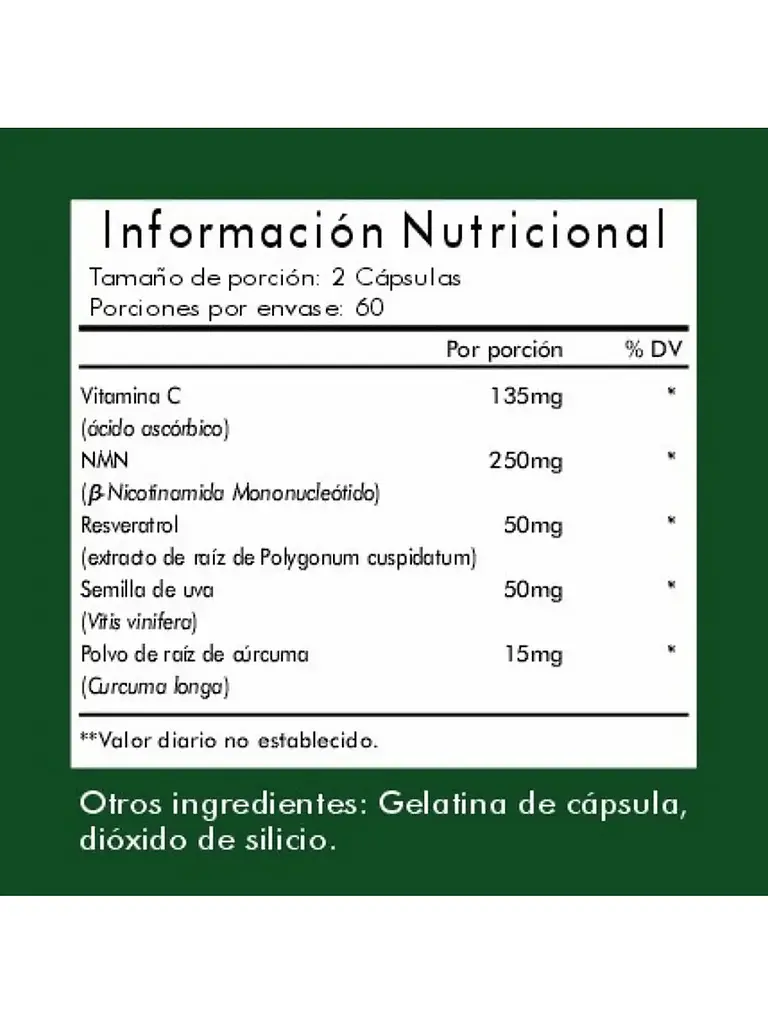 Nmn Nicotinamide 500mg Premium Qin Supplements — 120 cápsulas 5