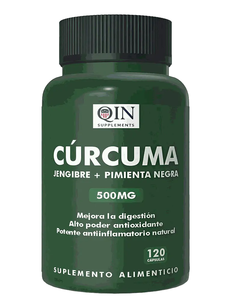 Cúrcuma + Jengibre + Pimienta Negra Qin — 120 cápsulas 1