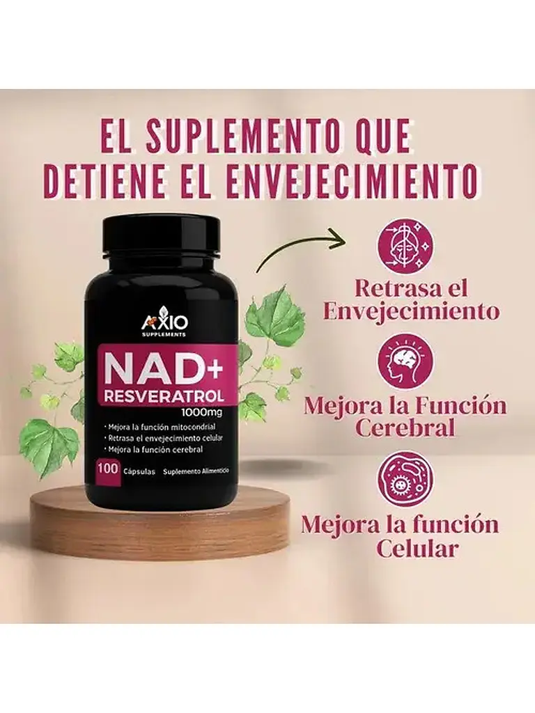 Nad + Nicotinamide Resveratrol 1000mg — 100 cápsulas 4