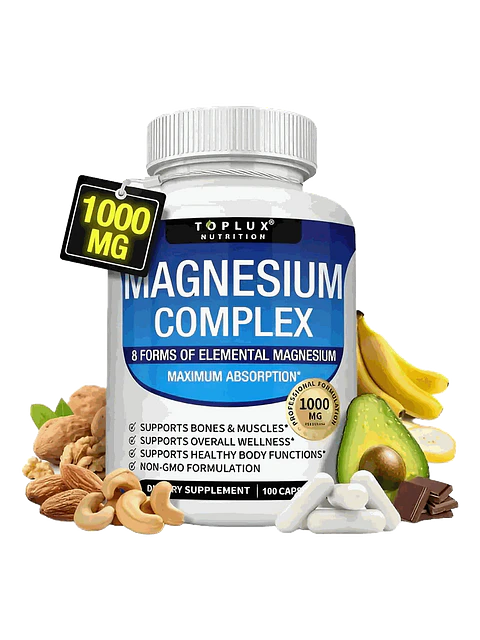 Magnesio Triple Complex Toplux de 1000 mg — 100 cápsulas