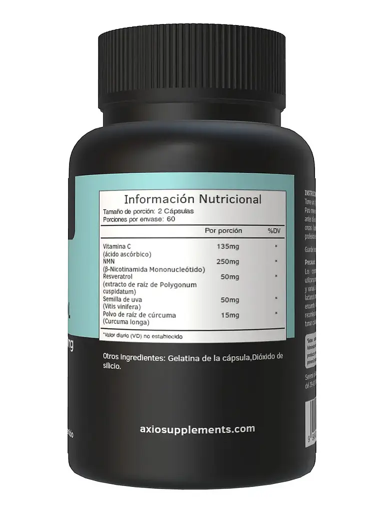 Nmn Nicotinamide & Resveratrol para Vitalidad y Bienestar — 120 cápsulas 3