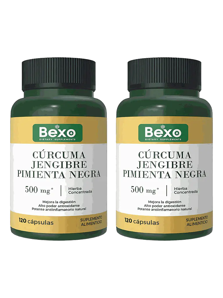 Cúrcuma + Jengibre + Pimienta Negra 2 Frascos — 120 cápsulas 1