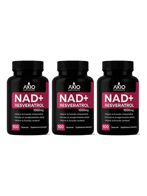 Pack x3 - NAD+ Resveratrol 1000mg Energía Celular — 300 cápsulas