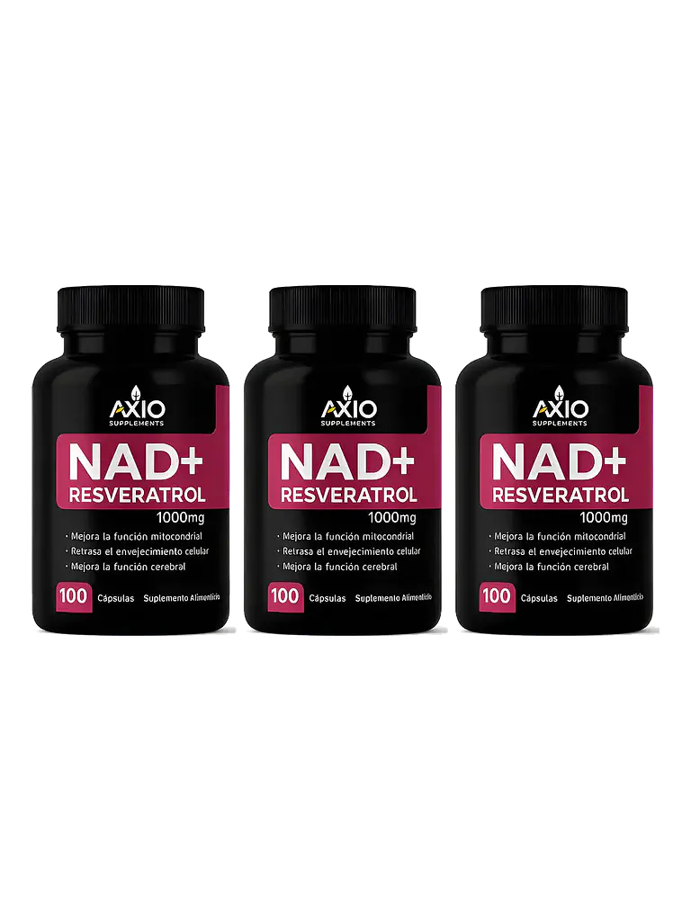 Pack x3 - NAD+ Resveratrol 1000mg Energía Celular — 300 cápsulas 1