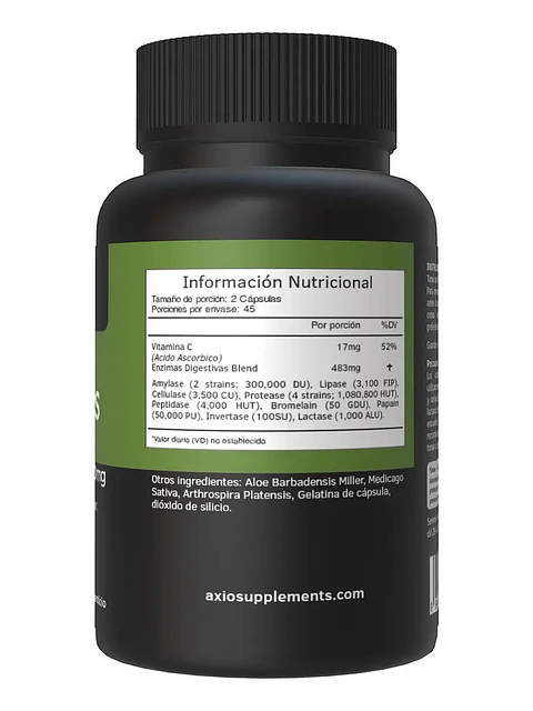 Enzimas Digestivas Pack X2 Para Adelgazar Suplemento — 180 cápsulas