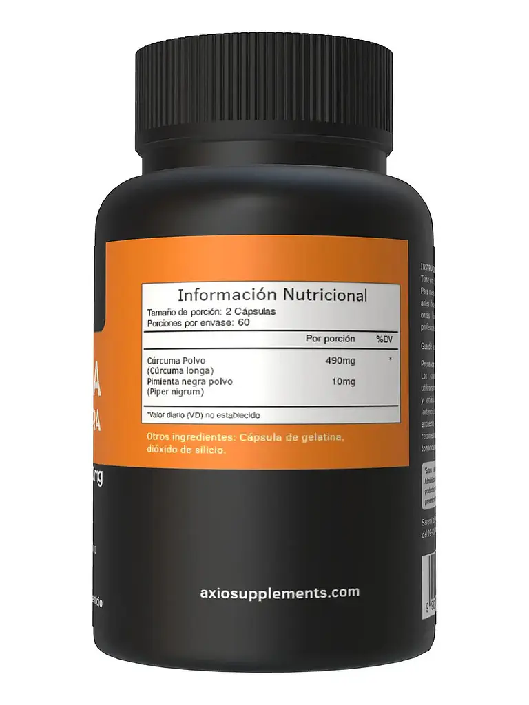 Cúrcuma + Pimienta Negra Antioxidantes — 120 cápsulas 3