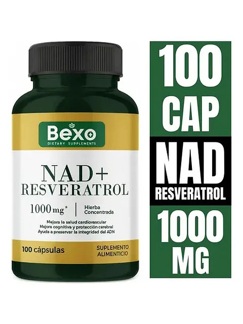 Nad + Nicotinamide Resveratrol Premium 1000mg — 100 cápsulas