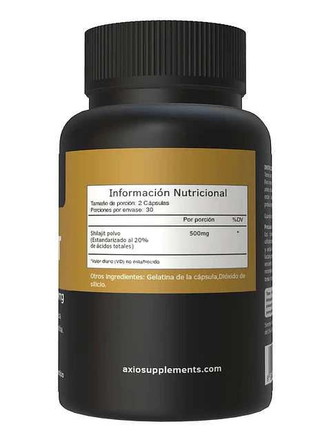 Shilajit Cápsulas Suplemento Nutricional 500mg — 60 cápsulas