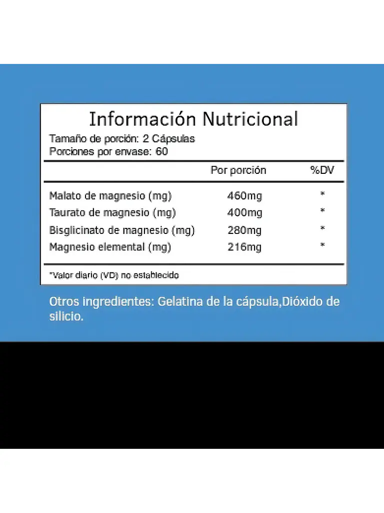 Magnesio Bisglicinato, Triple Magnesio Premium 500 mg con bisglicinato, malato y taurato — 120 cápsulas 2