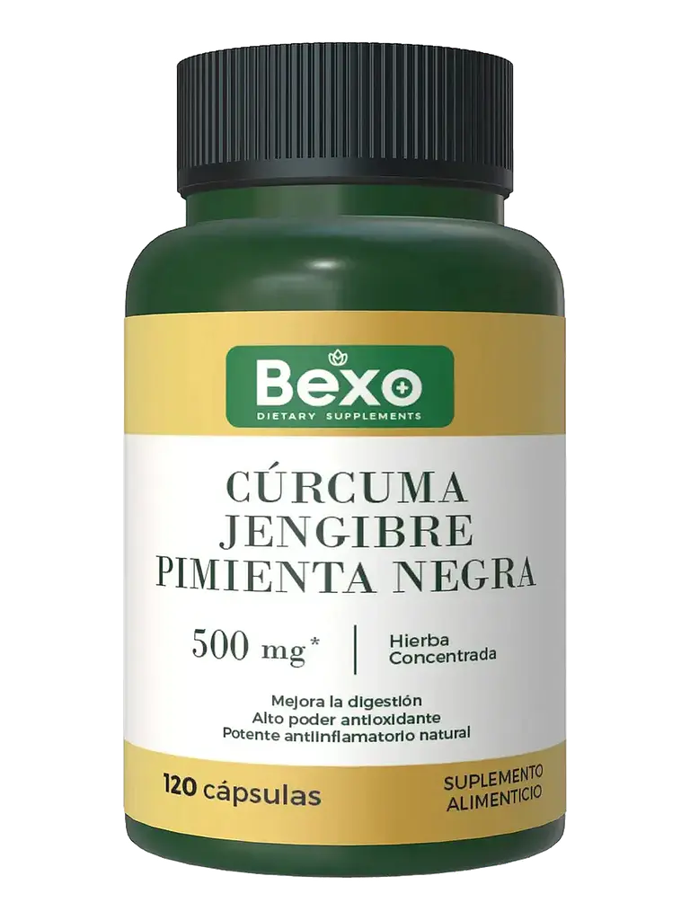 Cúrcuma + Jengibre + Pimienta Negra 1 Pote — 120 cápsulas 1