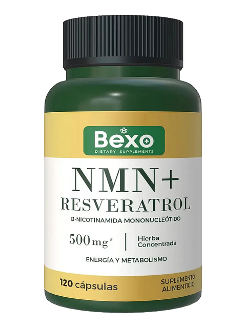 NMN Nicotinamide & Resveratrol Bexo Cápsulas Antioxidantes — 120 cápsulas