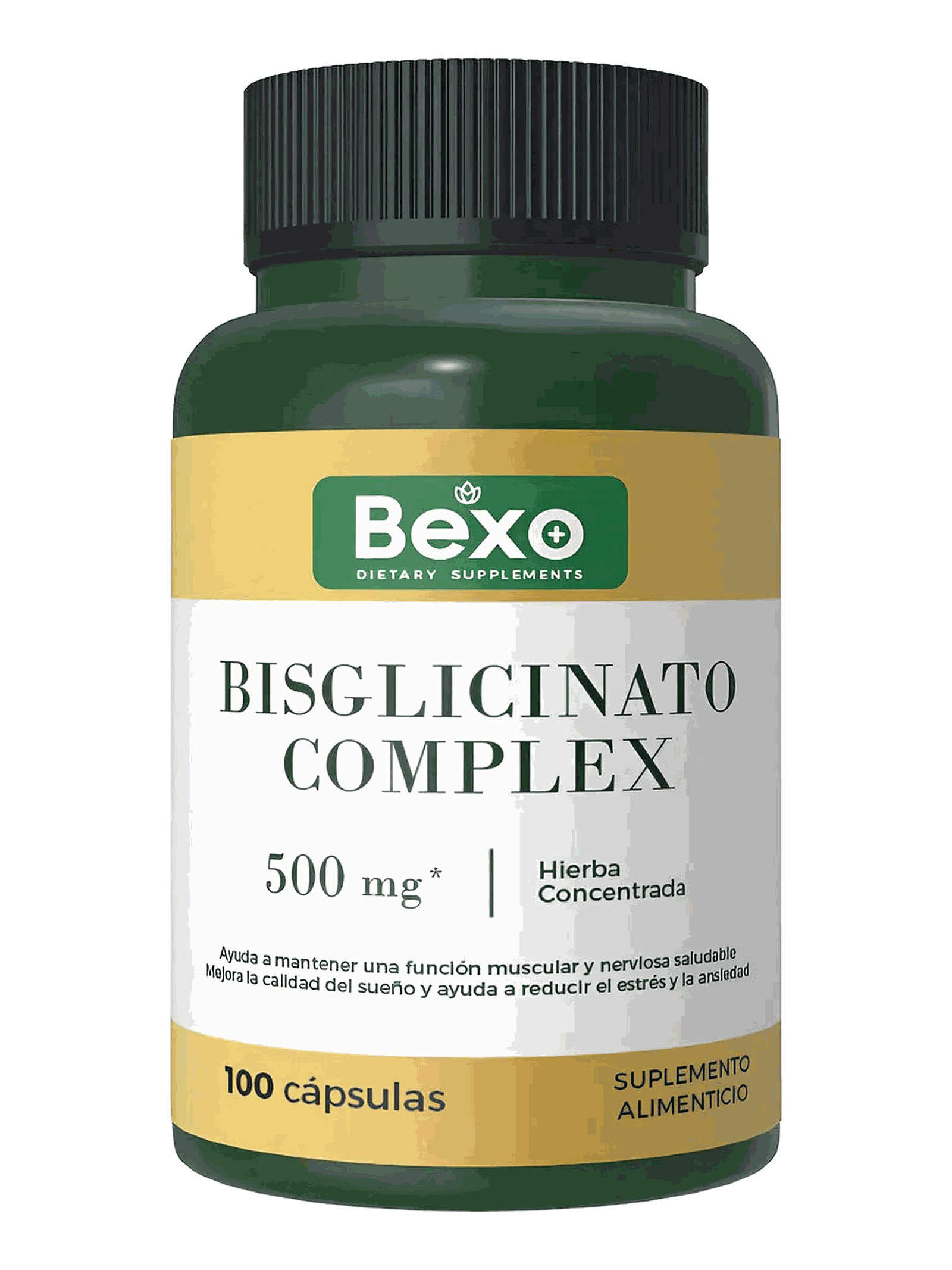 Magnesio Bisglicinato 500mg x Absorción Optima — 100 cápsulas