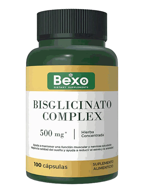Magnesio Bisglicinato 500mg x Absorción Optima — 100 cápsulas