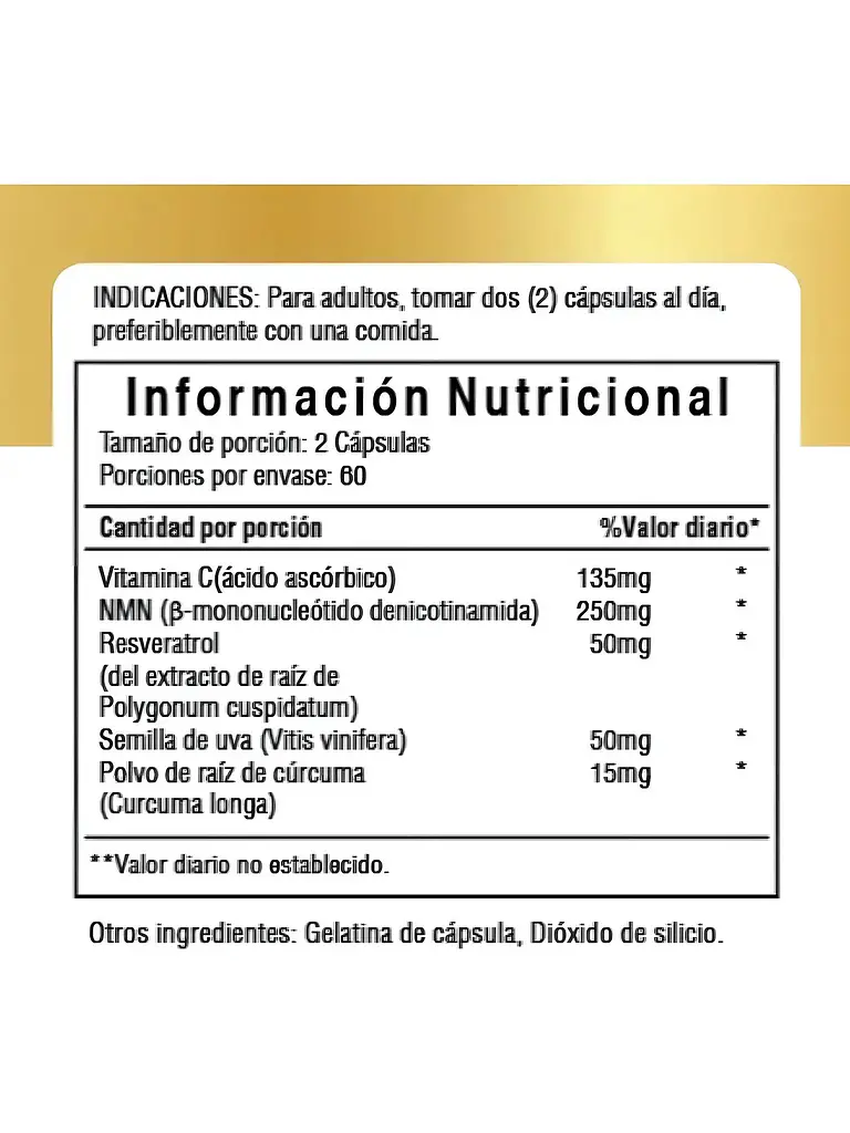NMN Nicotinamide & Resveratrol Bexo Cápsulas Antioxidantes — 120 cápsulas 3