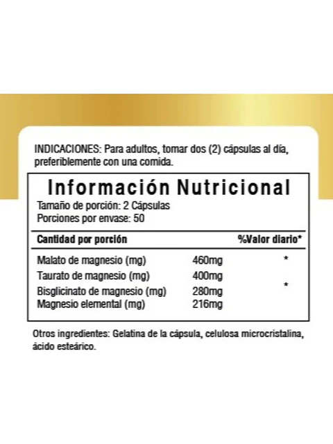 Magnesio Bisglicinato 500mg x Absorción Optima — 100 cápsulas