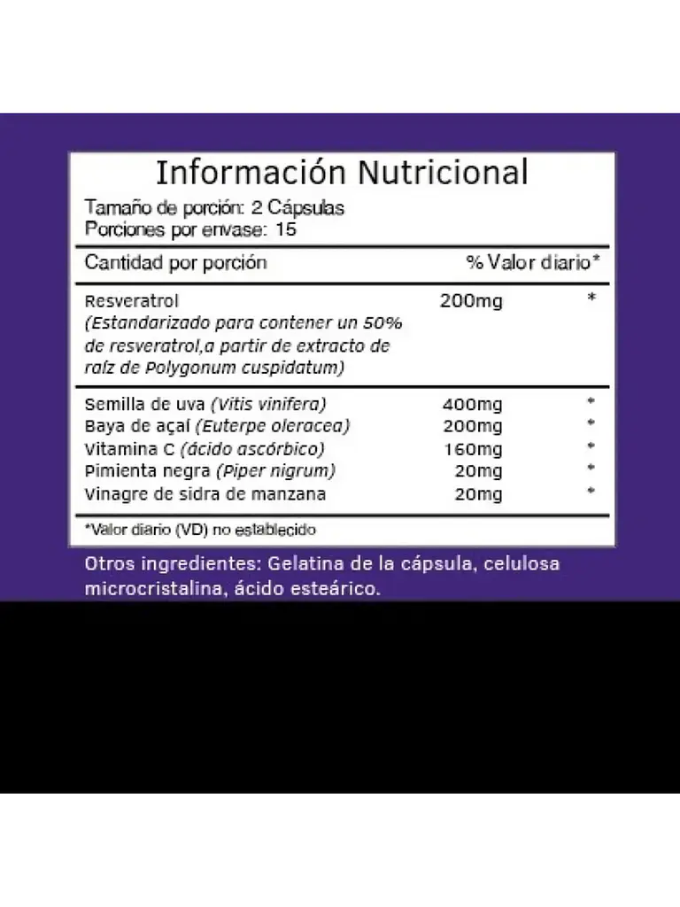 Resveratrol Antioxidante Nutricional — 90 cápsulas 5