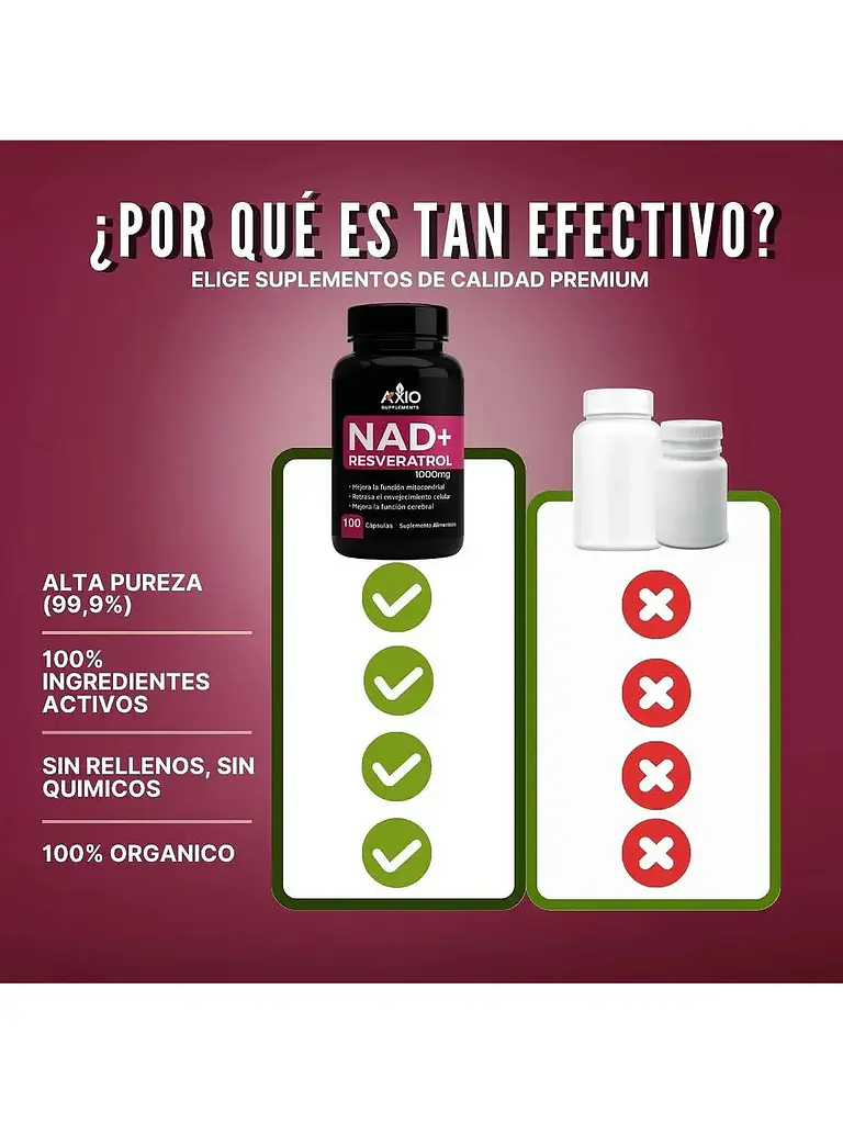 X2 Nad + Nicotinamide Resveratrol Premium 1000mg — 200 cápsulas 3