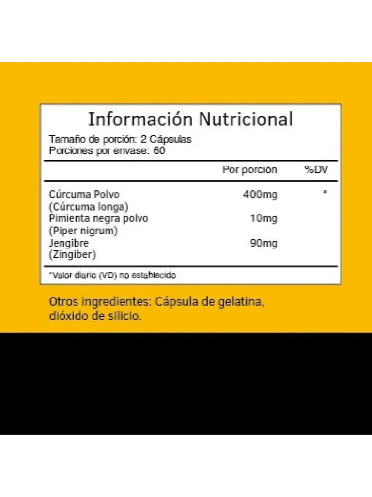 Cúrcuma + Jengibre + Pimienta Negra - 2 Frascos — 240 cápsulas 2