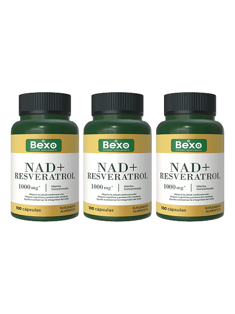X3 Nad + Nicotinamide Resveratrol Premium 1000mg — 300 cápsulas